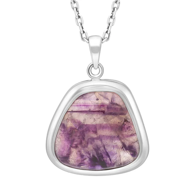 Sterling Silver Blue John Abstract Solid Edge Necklace D sold by C.W. Sellors