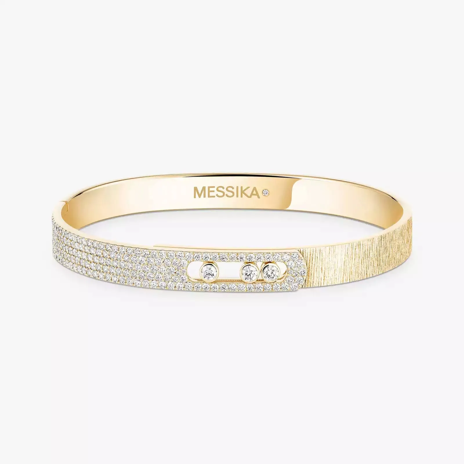 Messika Move Noa Ciselé Semi-Pavé 18ct Yellow Gold 1.55ct Diamond Bangle sold by C.W. Sellors product image thumbnail 2
