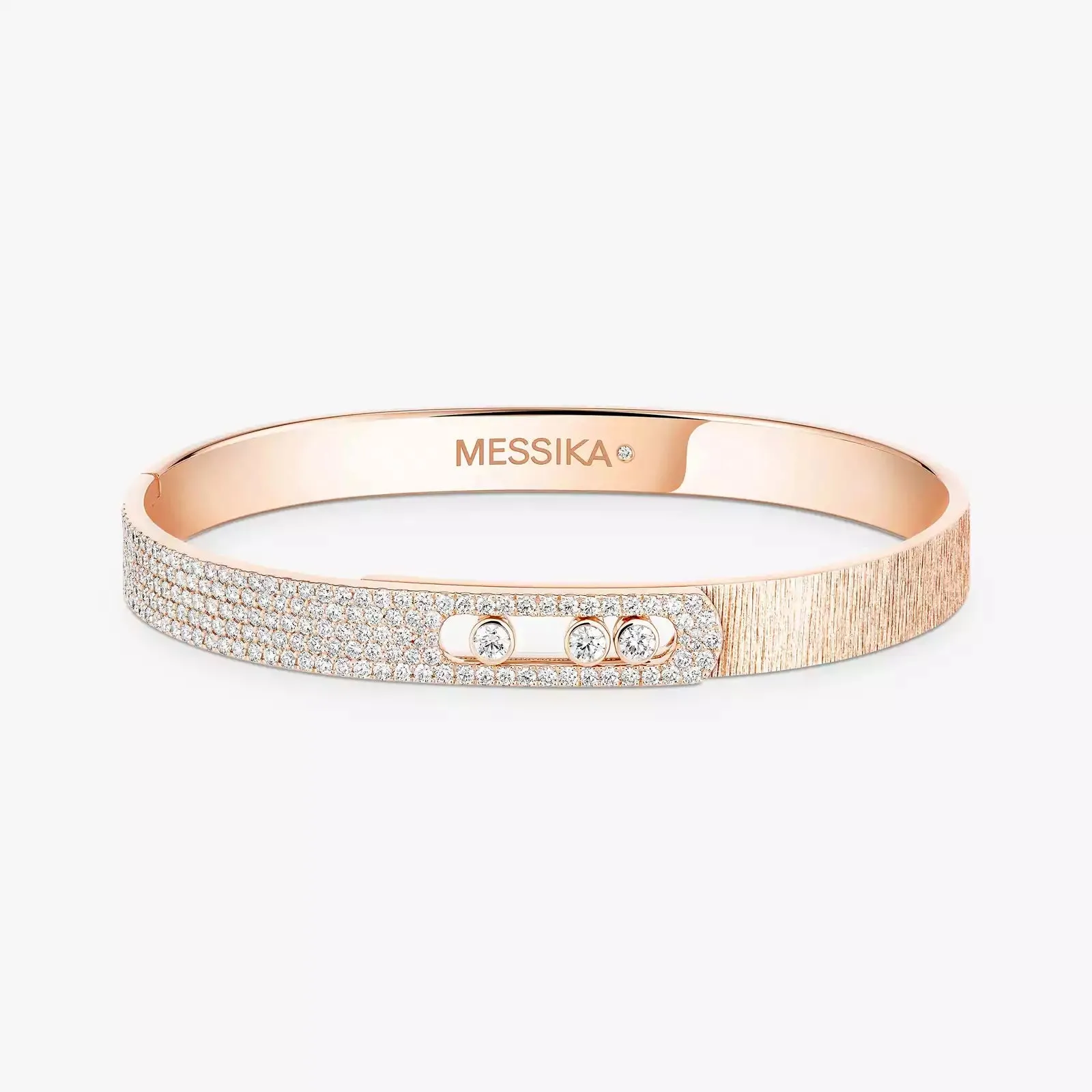Messika Move Noa Ciselé Semi-Pavé 18ct Rose Gold 1.55ct Diamond Bangle sold by C.W. Sellors product image thumbnail 2