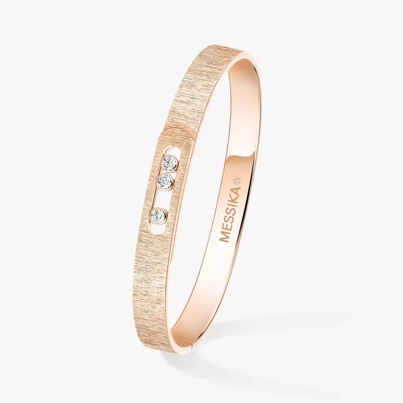 Messika Move Noa Ciselé 18ct Rose Gold 0.15ct Diamond Bangle sold by C.W. Sellors