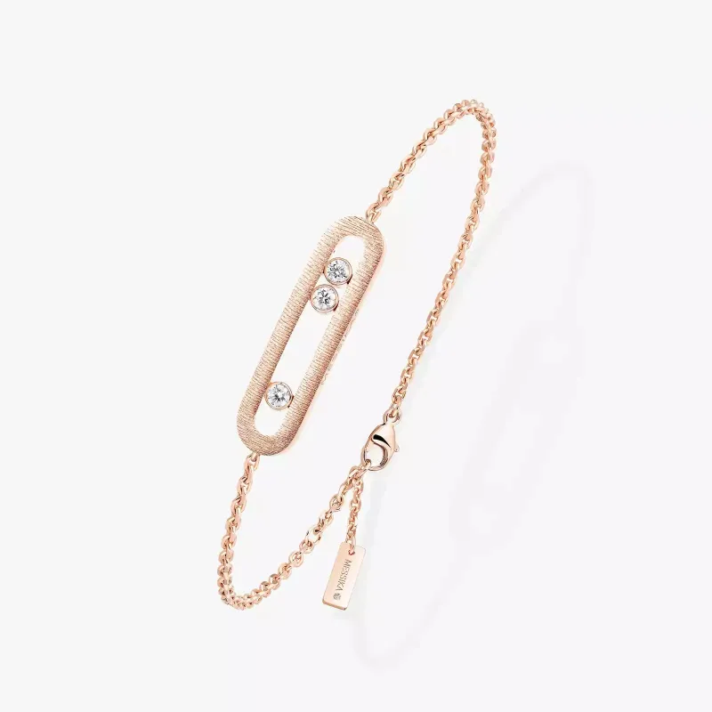 Messika Move Classique Ciselé 18ct Rose Gold 0.20ct Diamond Bracelet sold by C.W. Sellors