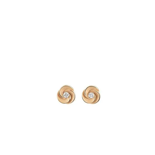 Annamaria Cammilli 18ct Orange Apricot Gold 0.12ct Diamond Desert Rose Series Earrings sold by C.W. Sellors