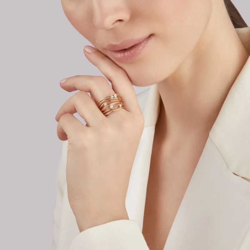 Annamaria Cammilli 18ct Orange Apricot 0.28ct Diamond Dune Series Ring sold by C.W. Sellors product image thumbnail 2