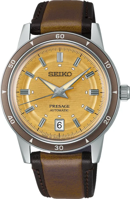 Seiko Presage Style 60's Golden Yellow Watch made by C.W. Sellors