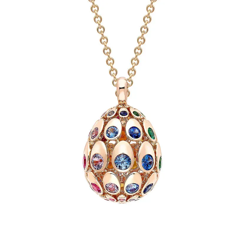 Fabergé Cosmic Curve 18ct Rose Gold Rainbow Multi Gemstone Egg Pendant sold by C.W. Sellors product image thumbnail 2
