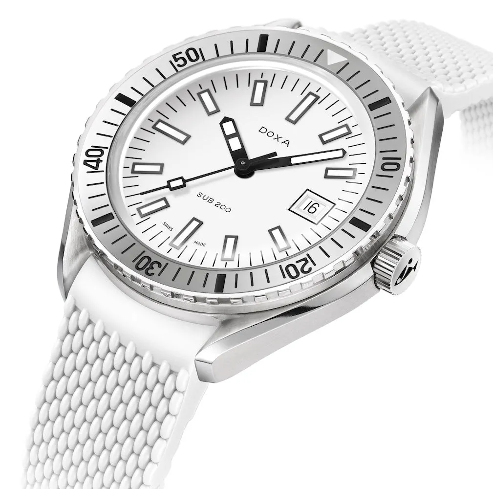 Doxa Sub 200 Whitepearl White Rubber Watch sold by C.W. Sellors product image thumbnail 2