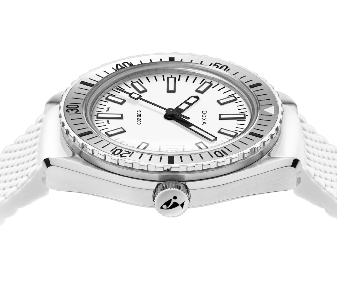 Doxa Sub 200 Whitepearl White Rubber Watch sold by C.W. Sellors product image thumbnail 3