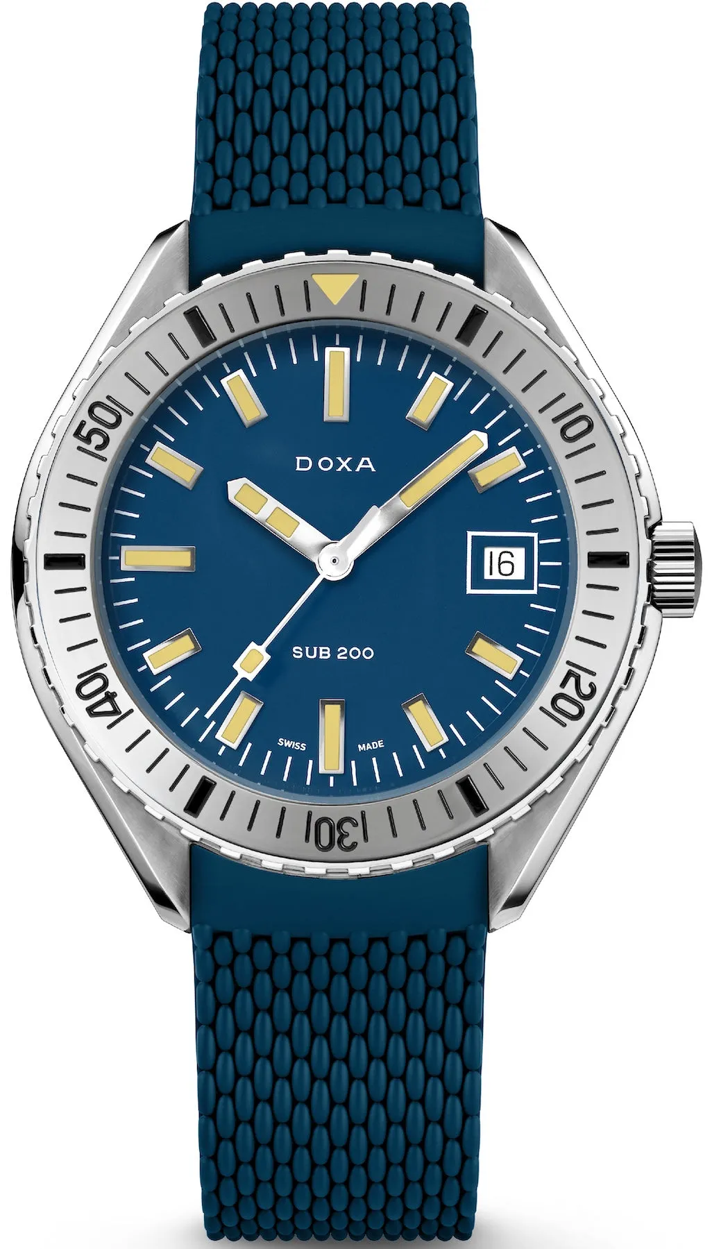 Doxa Sub 200 Caribbean Blue Rubber Watch sold by C.W. Sellors