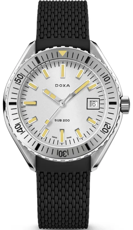 Doxa Sub 200 Searambler Black Rubber Watch sold by C.W. Sellors