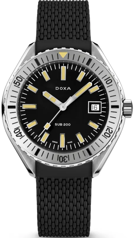 Doxa Sub 200 Sharkhunter Black Rubber Watch sold by C.W. Sellors