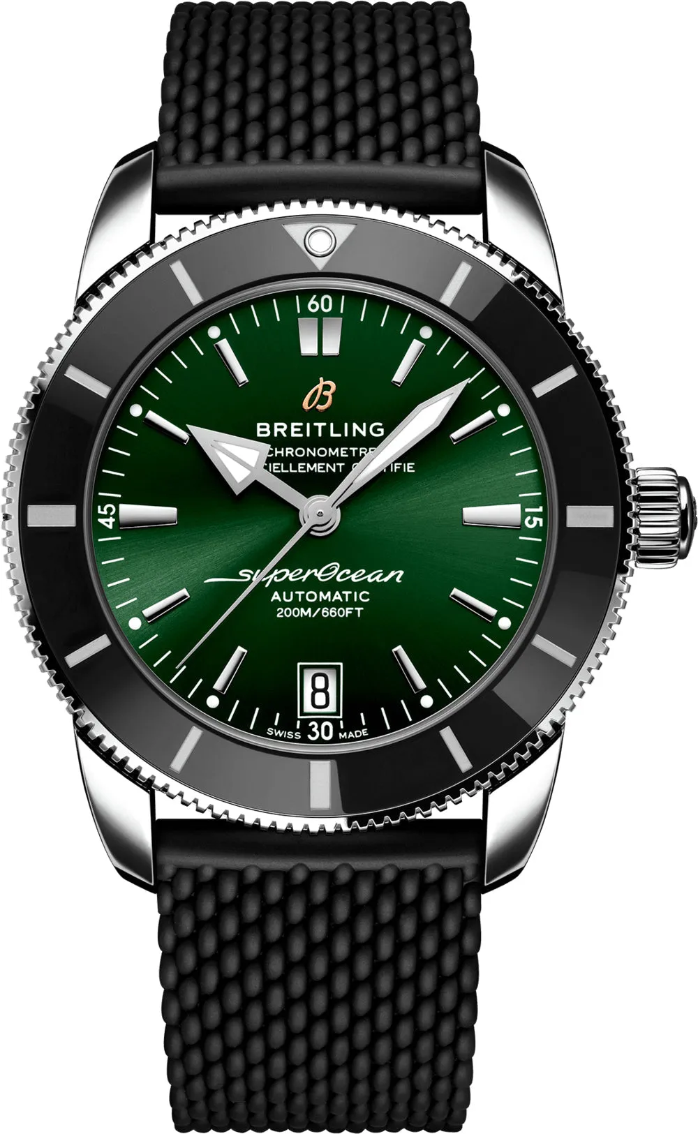 Breitling Pre-Owned Superocean Heritage Green Rubber Watch D sold by C.W. Sellors