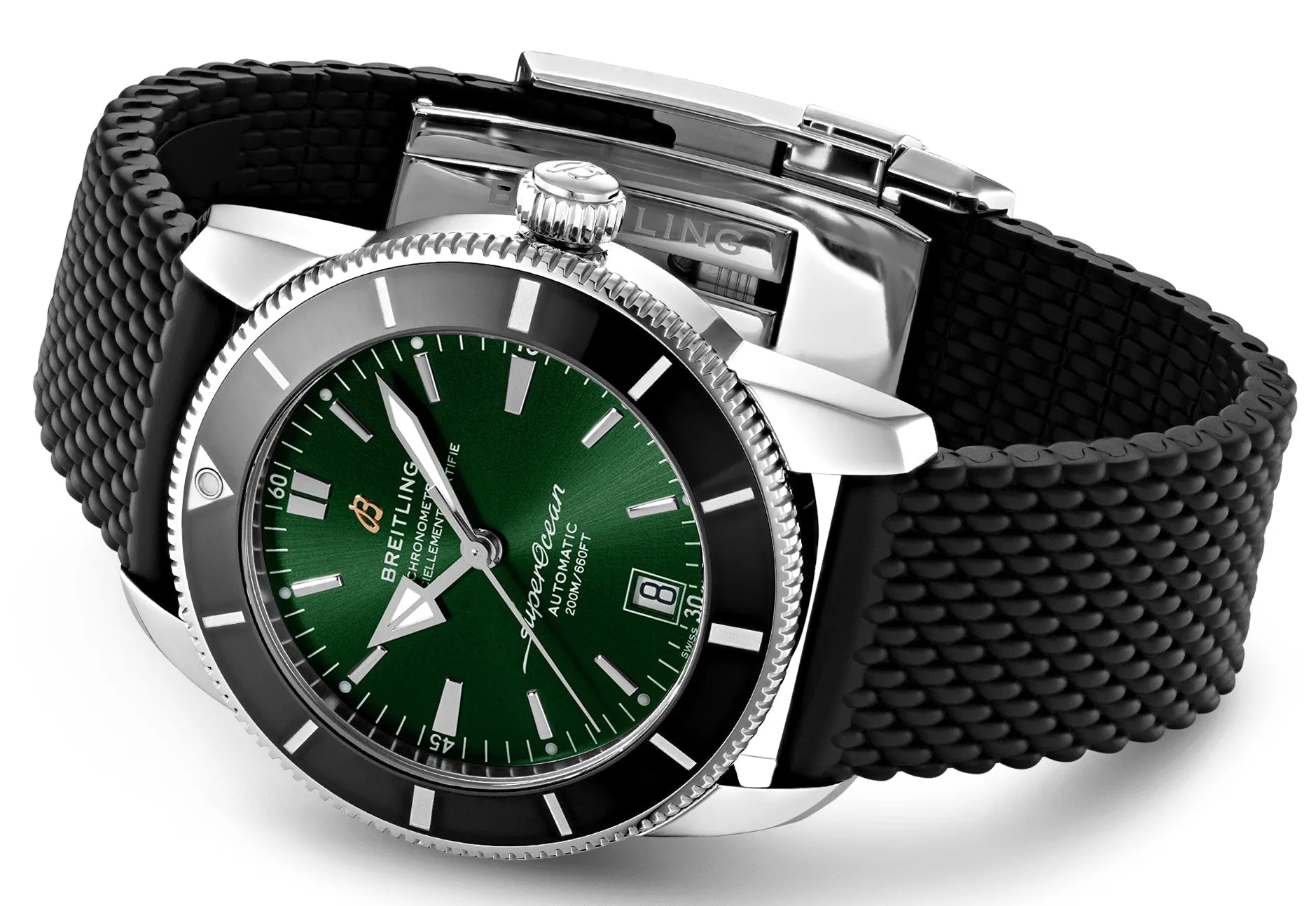Breitling Pre-Owned Superocean Heritage Green Rubber Watch D sold by C.W. Sellors product image thumbnail 3