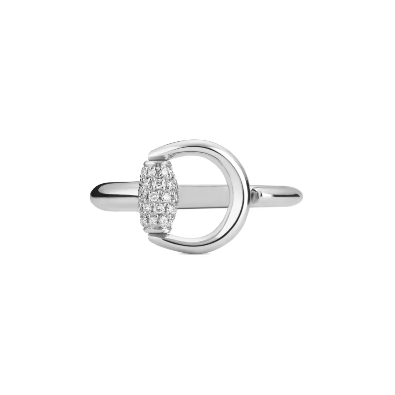 Gucci Horsebit 18ct White Gold and Diamond Ring sold by C.W. Sellors