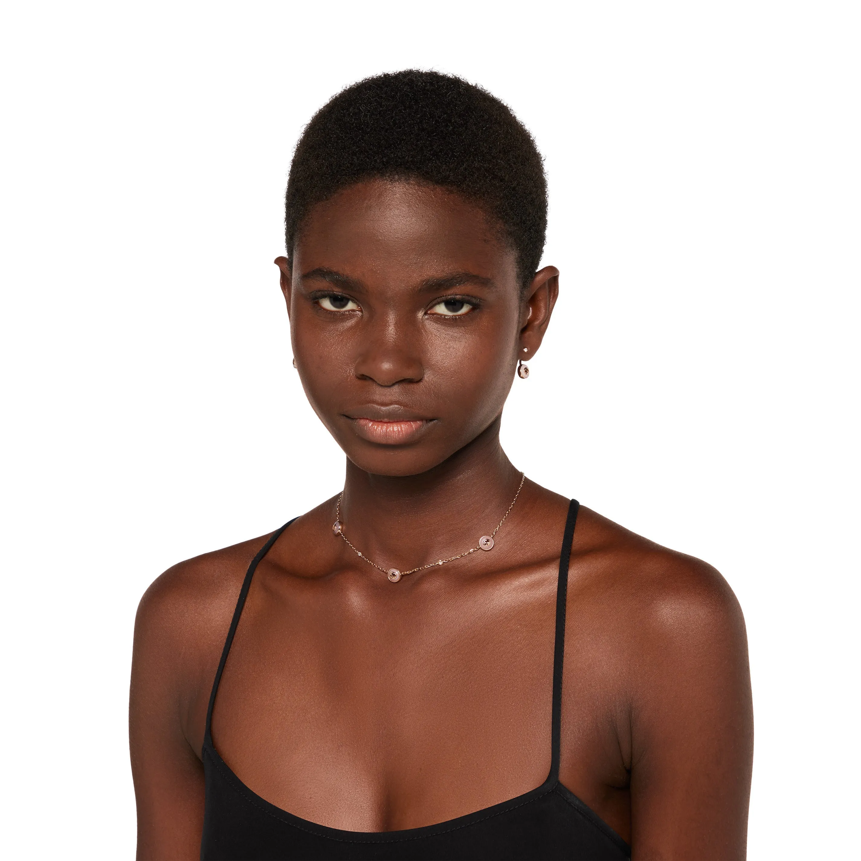 Gucci Interlocking G 18ct Rose Gold Diamond & Pink Opal Necklace sold by C.W. Sellors product image thumbnail 4