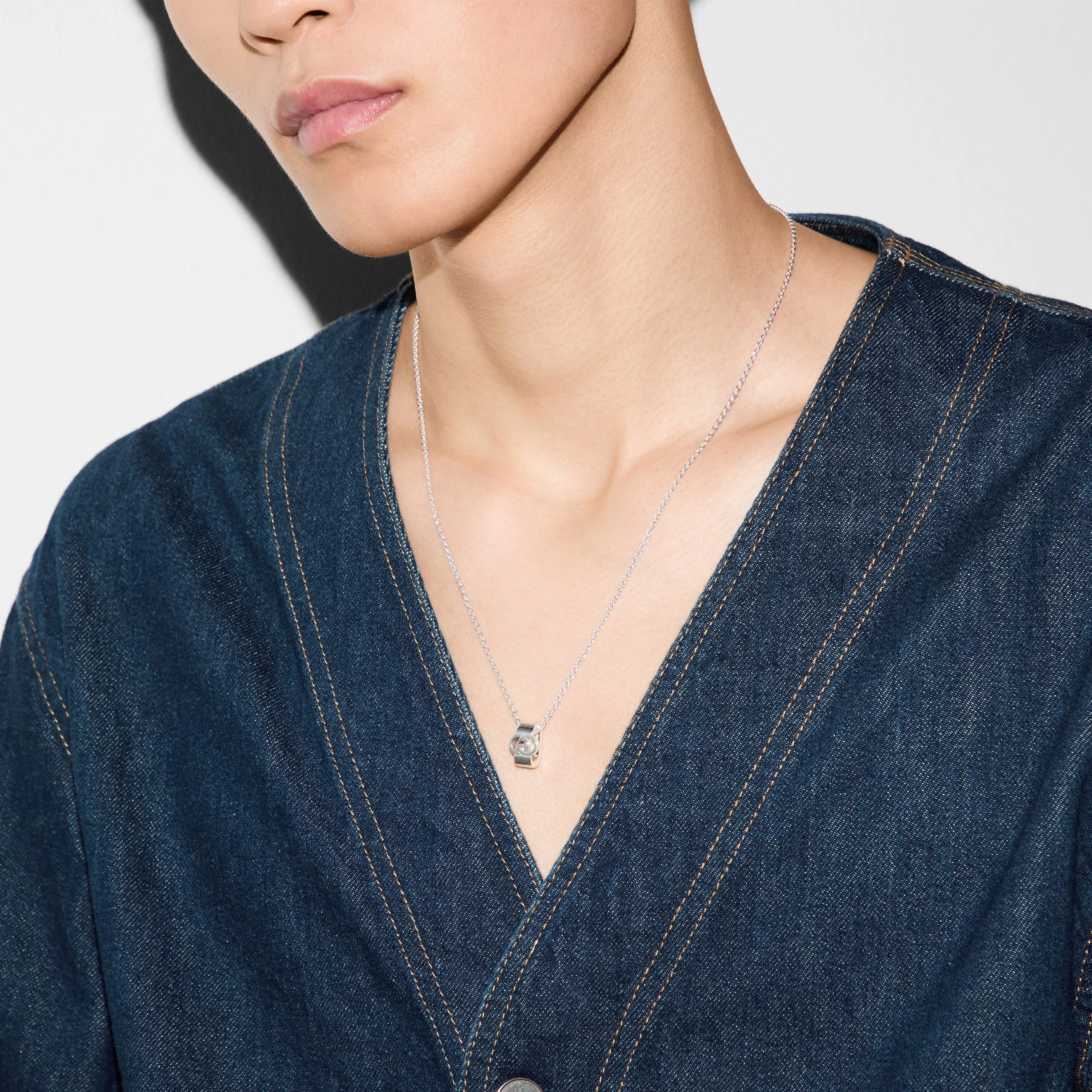 Gucci Interlocking Motif Sterling Silver Necklace sold by C.W. Sellors product image thumbnail 4