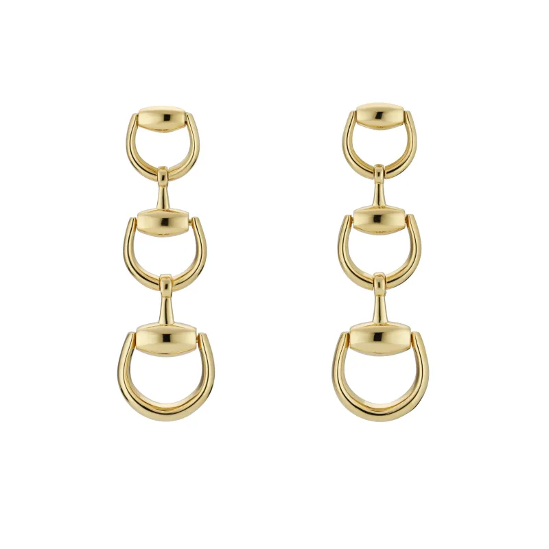Gucci Horsebit 18ct Yellow Gold Drop Earrings sold by C.W. Sellors