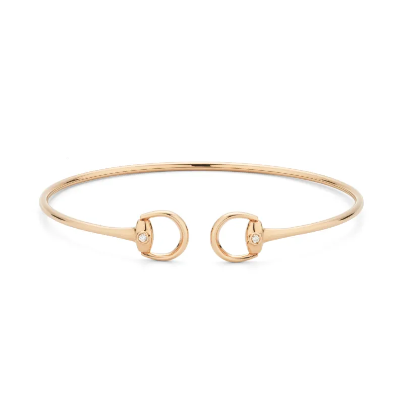 Gucci Horsebit 18ct Rose Gold and Diamond Bangle sold by C.W. Sellors