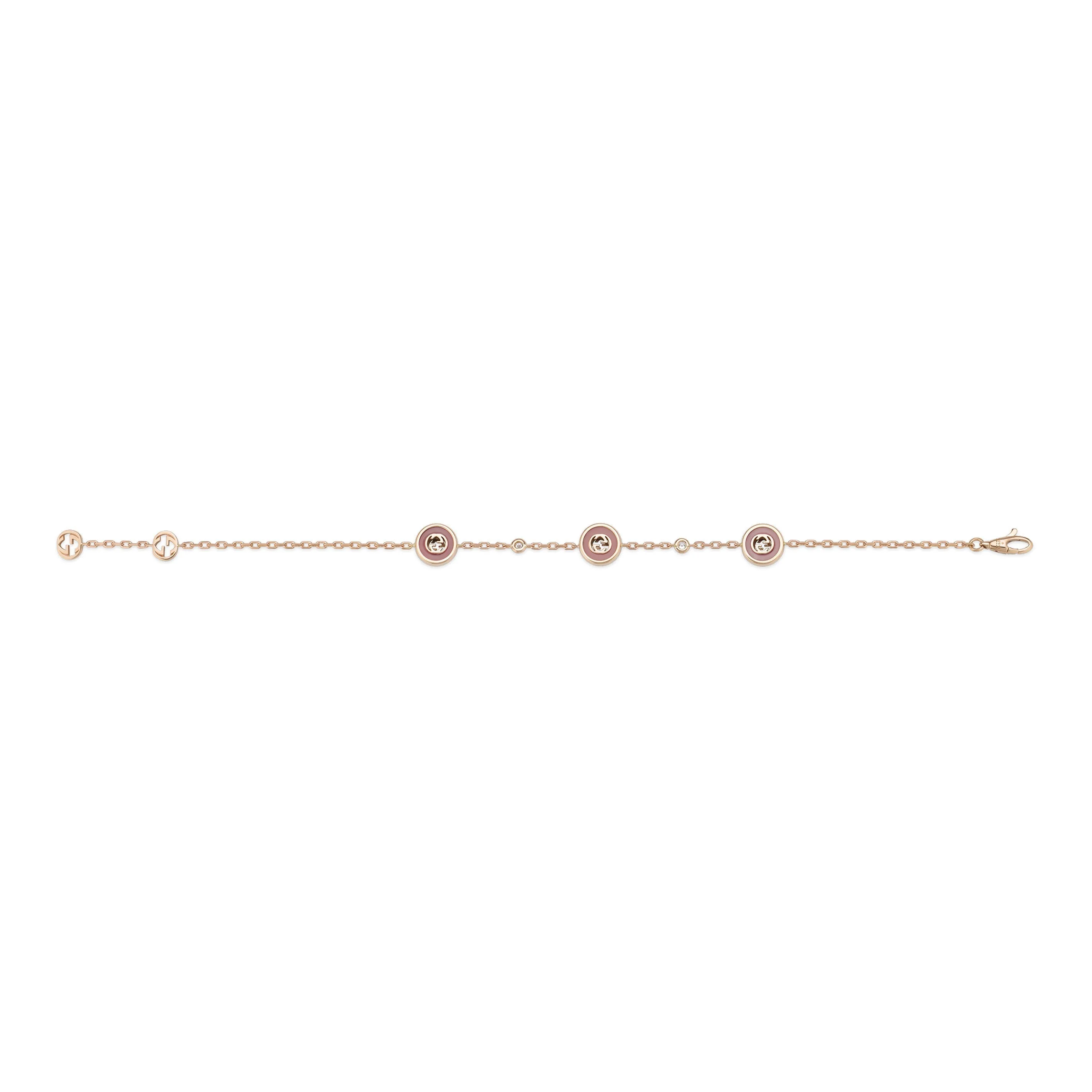 Gucci Interlocking G 18ct Rose Gold Diamond & Pink Opal Bracelet sold by C.W. Sellors product image thumbnail 2
