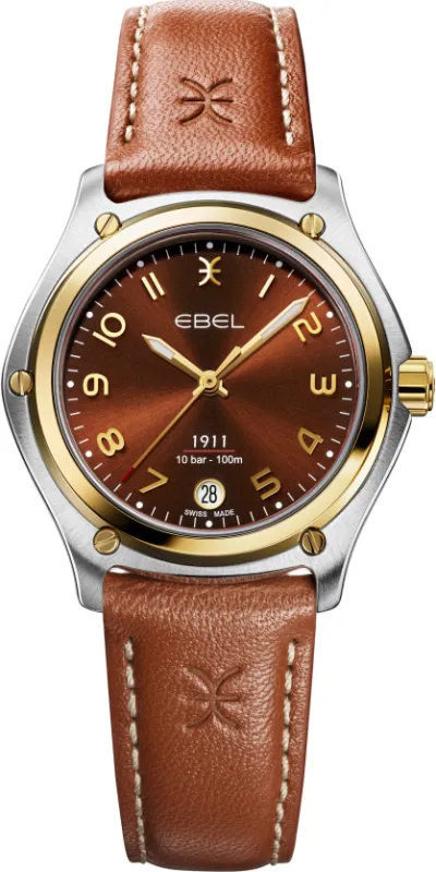 Ebel 1911 18K Yellow Gold Brown Watch made by C.W. Sellors