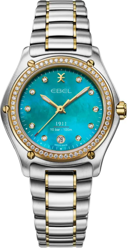 Ebel 1911 18K Yellow Gold Turquoise Diamond Watch made by C.W. Sellors