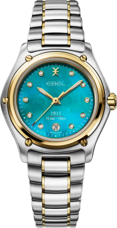 Ebel 1911 18K Yellow Gold Turquoise Diamond Watch made by C.W. Sellors