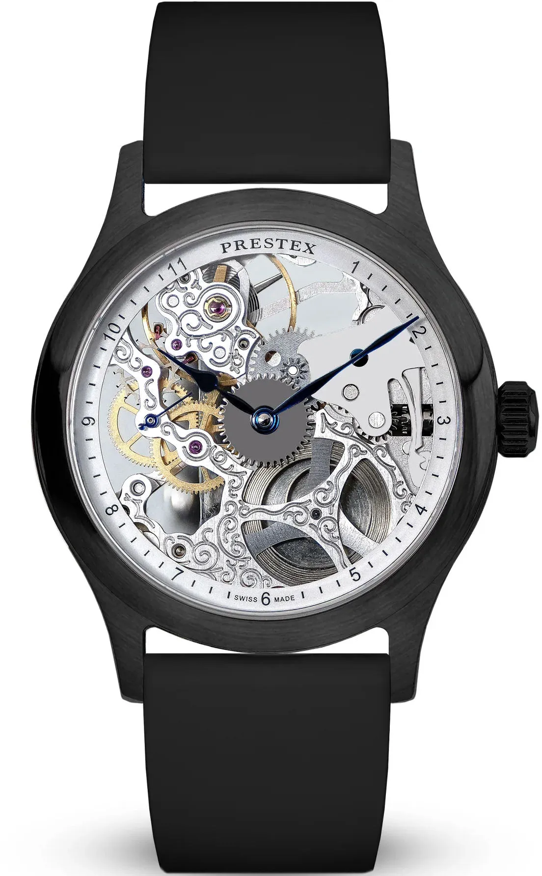 Duckworth Prestex Skeleton PVD Blue Hands Watch sold by C.W. Sellors