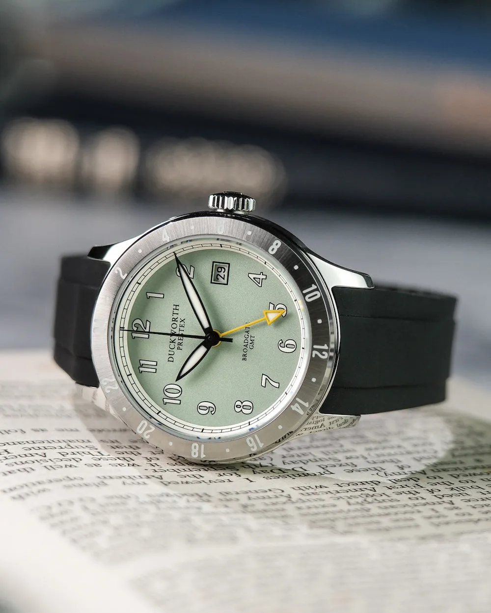 Duckworth Prestex Broadgate GMT Green Black Rubber Watch sold by C.W. Sellors product image thumbnail 3