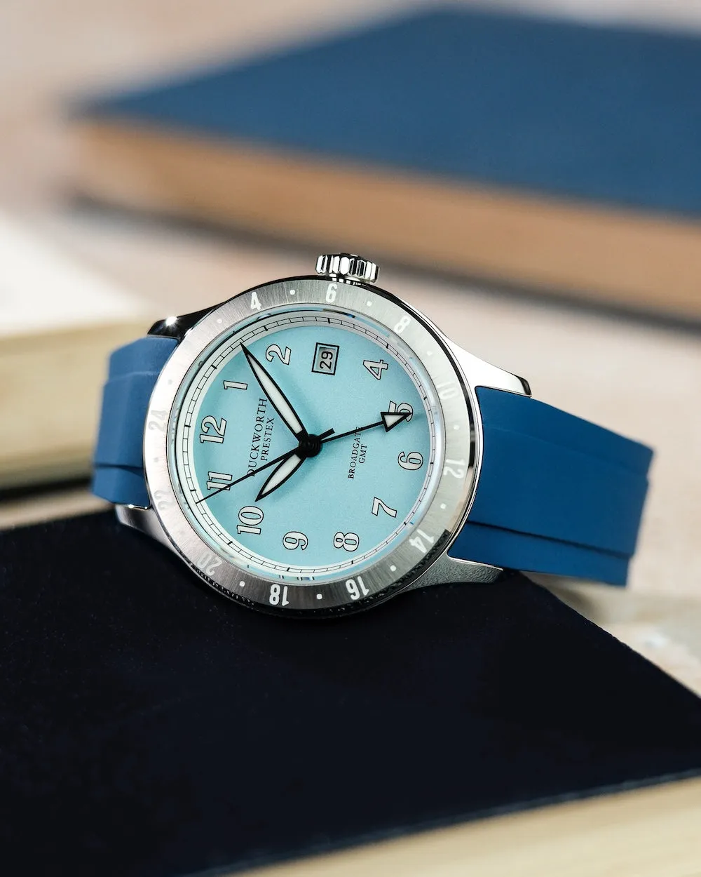 Duckworth Prestex Broadgate GMT Blue Blue Rubber Watch sold by C.W. Sellors product image thumbnail 3
