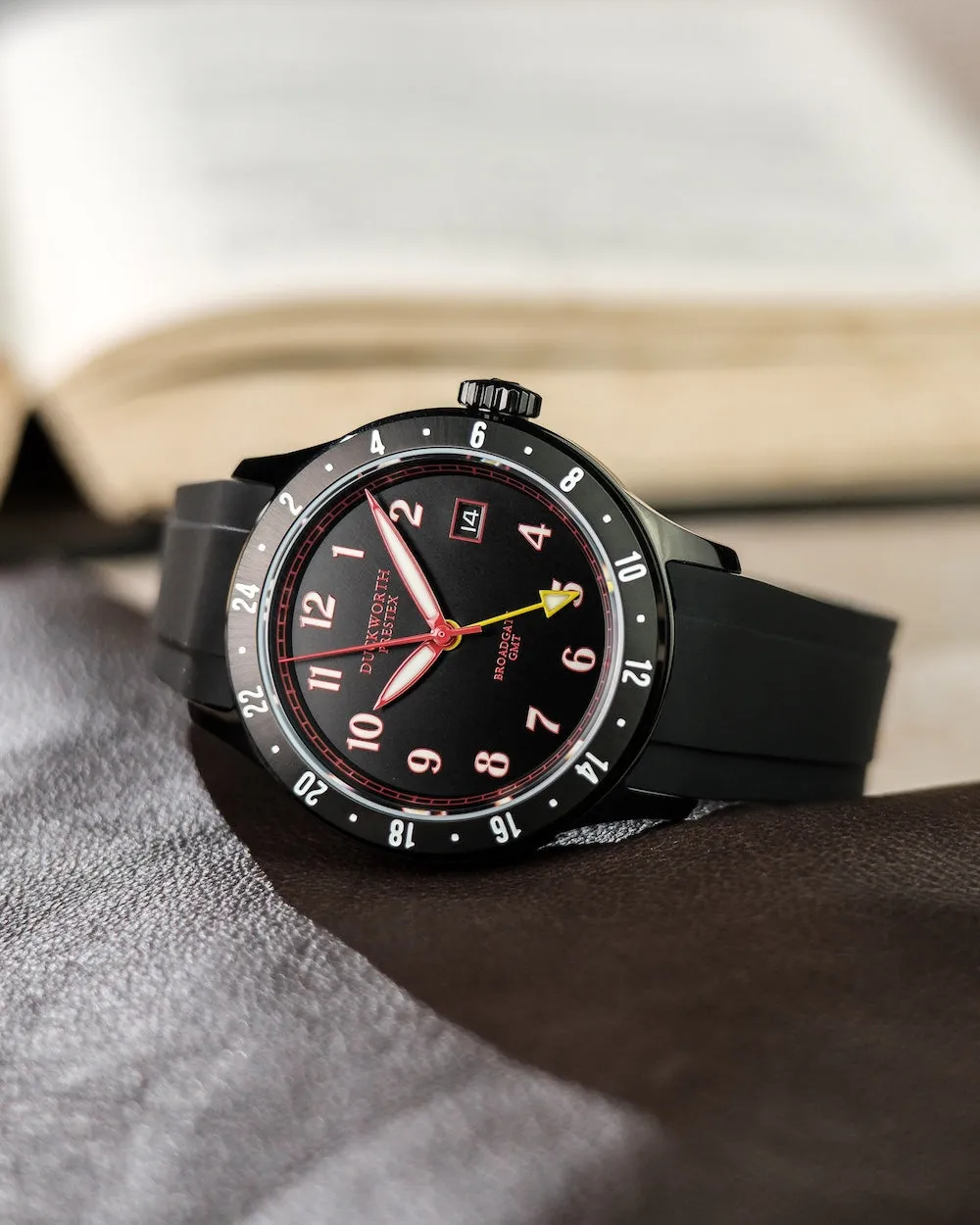 Duckworth Prestex Broadgate GMT Black PVD Black Rubber Watch sold by C.W. Sellors product image thumbnail 2