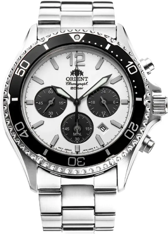 Orient Mako Solar Chronograph White Watch sold by C.W. Sellors