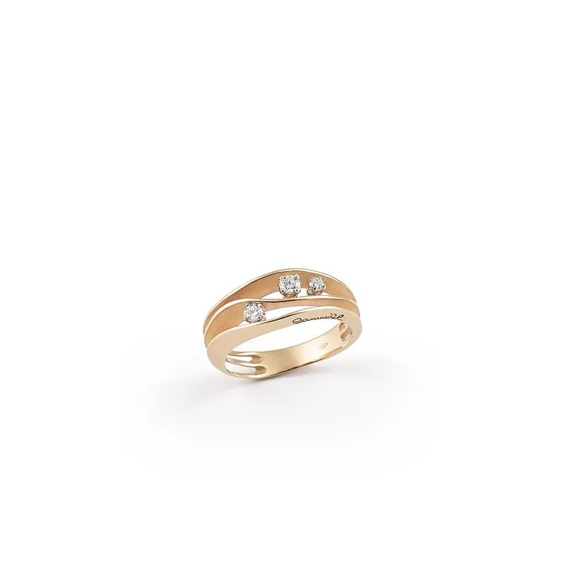 Annamaria Cammilli 18ct Orange Apricot Gold 0.19ct Diamond Dune Series Ring sold by C.W. Sellors