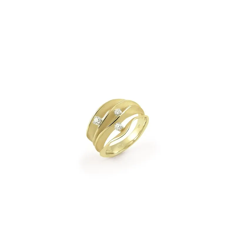 Annamaria Cammilli 18ct Lemon Bamboo 0.18ct Diamond Dune Series Ring sold by C.W. Sellors
