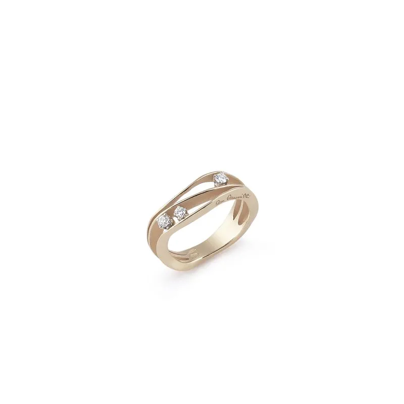 Annamaria Cammilli 18ct Natural Beige Gold 0.19ct Diamond Dune Series Ring sold by C.W. Sellors
