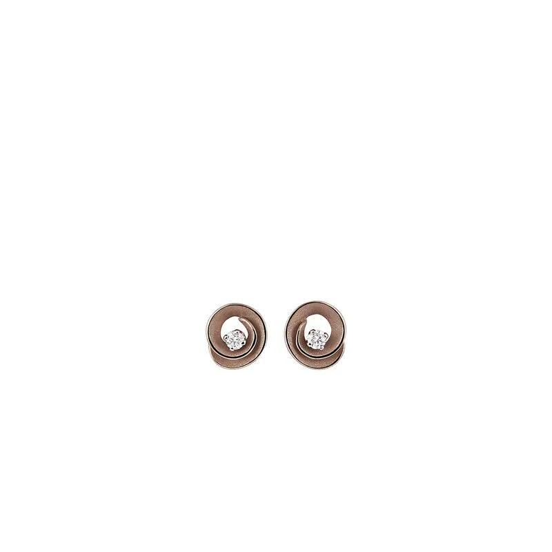 Annamaria Cammilli 18ct Brown Chocolate Gold 0.16ct Diamond Dune Assolo Series Earrings sold by C.W. Sellors