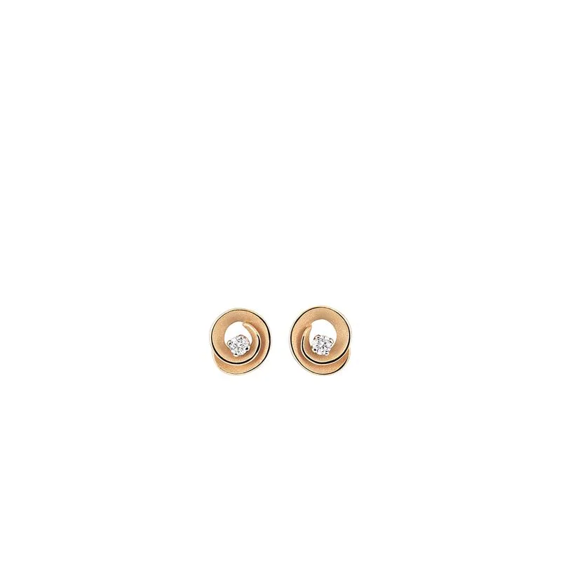 Annamaria Cammilli 18ct Orange Apricot Gold 0.16ct Diamond Dune Assolo Series Earrings sold by C.W. Sellors