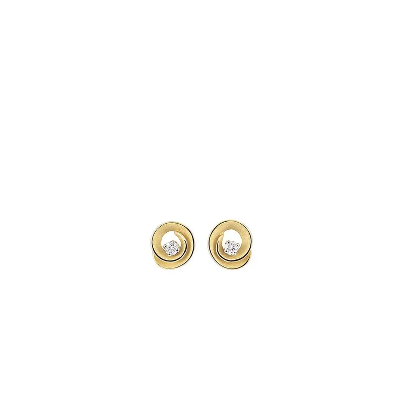 Annamaria Cammilli 18ct Yellow Sunrise Gold 0.16ct Diamond Dune Assolo Series Earrings sold by C.W. Sellors