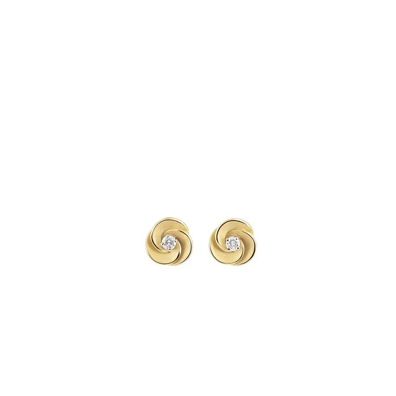 Annamaria Cammilli 18ct Yellow Sunrise Gold 0.12ct Diamond Desert Rose Series Earrings sold by C.W. Sellors