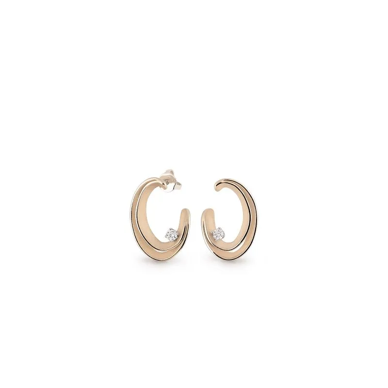 Annamaria Cammilli 18ct Natural Beige Gold 0.2ct Diamond Dune Series Earrings sold by C.W. Sellors