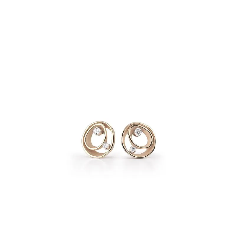 Annamaria Cammilli 18ct Natural Beige Gold 0.18ct Diamond Dune Series Earrings sold by C.W. Sellors
