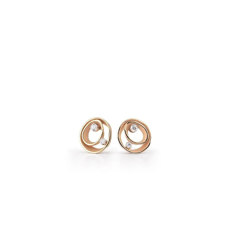 Annamaria Cammilli 18ct Orange Apricot Gold 0.18ct Diamond Dune Series Earrings sold by C.W. Sellors