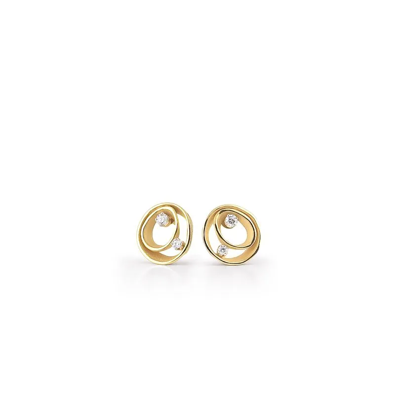 Annamaria Cammilli 18ct Yellow Sunrise Gold 0.18ct Diamond Dune Series Earrings sold by C.W. Sellors