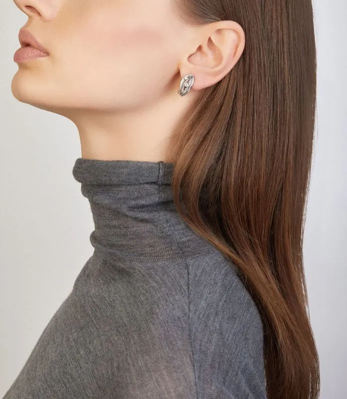 Annamaria Cammilli 18ct White Ice Gold 0.24ct Diamond Dune Series Earrings sold by C.W. Sellors product image thumbnail 2