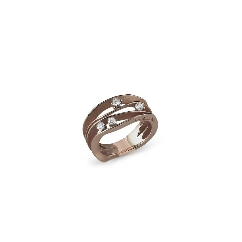 Annamaria Cammilli 18ct Brown Chocolate Gold 0.27ct Diamond Dune Series Ring sold by C.W. Sellors