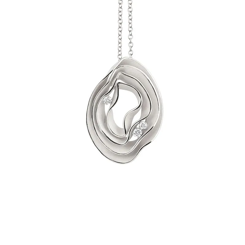 Annamaria Cammilli 18ct White Ice Gold & Diamond Dune Series Necklace sold by C.W. Sellors