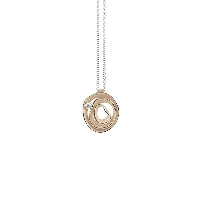 Annamaria Cammilli 18ct Natural Beige Gold & Diamond Dune Series Necklace sold by C.W. Sellors