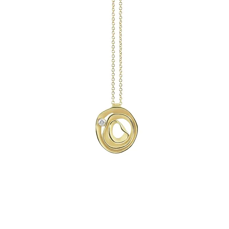 Annamaria Cammilli 18ct Lemon Bamboo Gold & Diamond Dune Series Necklace sold by C.W. Sellors