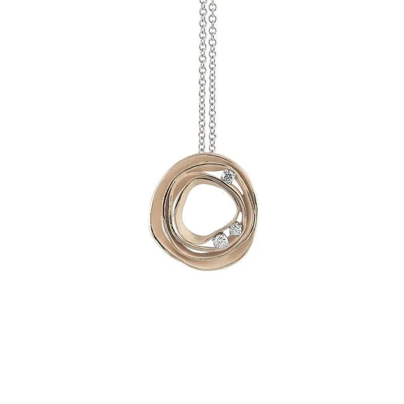 Annamaria Cammilli 18ct Natural Beige Gold 0.16ct Diamond Dune Series Necklace sold by C.W. Sellors