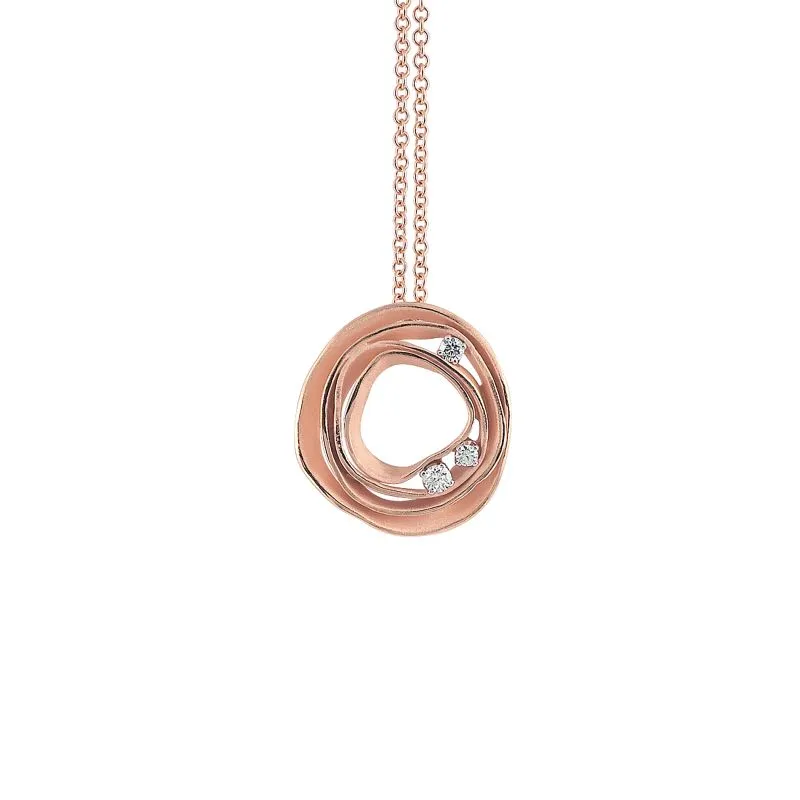 Annamaria Cammilli 18ct Pink Champagne Gold 0.16ct Diamond Dune Series Necklace sold by C.W. Sellors