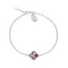 9ct White Gold Blue John Bloom Four Leaf Clover Ball Edge Chain Bracelet sold by C.W. Sellors