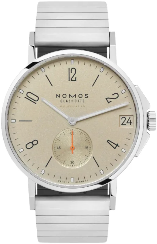 Nomos Glashutte Ahoi Neomatik 38 Date Sand Steel Back Watch sold by C.W. Sellors